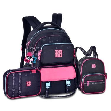 Imagem de Mochila com Lancheira e Estojo Box Kit Escolar Feminino Rebecca Bonbon-Feminino