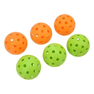 Imagem de SPYMINNPOO Conjunto de Bolas de Pickleball Duráveis, 6 PeçAs, Rota de Vôo Estável para Quadras Ao Ar Livre, Laranja, Verde, para Jogadores de Todas As Idades, Plástico, 2,9 Polegadas
