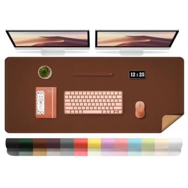 Imagem de Tapete de mesa grande, tapete de computador de 119 x 60 cm, protetor de couro para mesa, protetor de mesa de couro para costura, tapete de mesa de escritório antiderrapante, tapete de escrita à prova