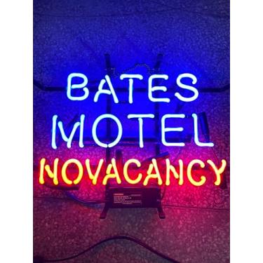 Imagem de Unkaoalm Letreiros De Neon Beer Bates Motel Sem Vagas Vidro Para Decoração Parede Caverna Do Homem Pub Café Festa Luzes Arte