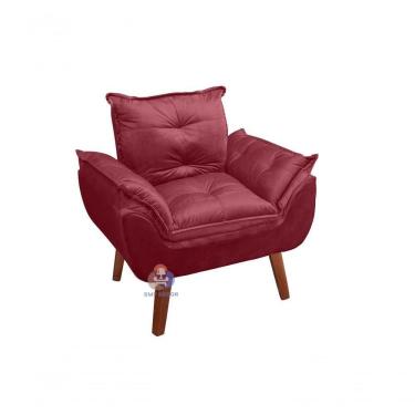 Imagem de Poltrona Opala Suede Bordô
