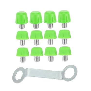 Imagem de predolo Conjunto de 12 travas de reposição para chuteiras de futebol, com rosca antiderrapante e chave inclusa. Travas ideais para treino e corrida, Verde