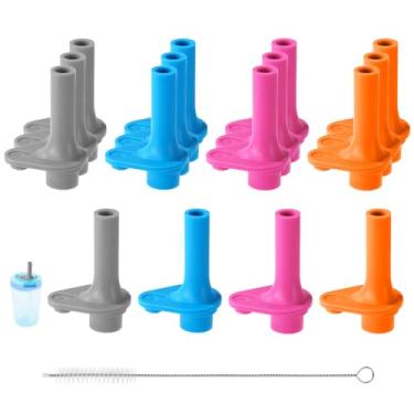 Imagem de 48 peças de válvula de mordida de substituição para Zak, bocal de silicone livre de BPA com escova de limpeza reutilizável e à prova de vazamento, acessórios para copo de palha, peça de garrafa de