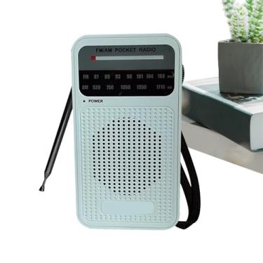 Imagem de Rádio Transistor Portátil a Pilhas - Rádio Pessoal - Alto-Falante sem Fio com Ponteiro a Pilhas para Casa Academia Viagens Ar Livre