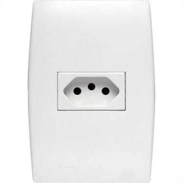 Imagem de Conjunto Soprano Ilus 4X2 Branco Com Placa(1Tomada 20A) 5Ub99050, Bran