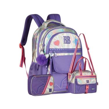 Imagem de Mochila Costas Lancheira Rebecca Estojo Bonbon Holográfica