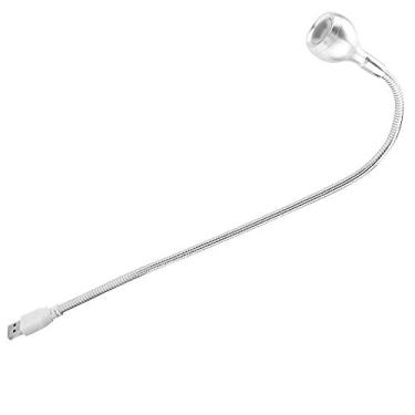 Imagem de Generic Lâmpada de Mesa Flexível LED USB Adota Metal de Qualidade Premium para Leitura Em Escritório Doméstico, Prata + Branco Quente (Luz Branca)