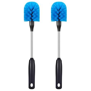 Imagem de Escova de garrafa de aço inoxidável, pacote com 2 escovas de esfregar para garrafa de água, feita para limpar garrafas esportivas, mamadeiras, copos, canecas, copos, copos e decantadores de vinho, cantil, 33 cm