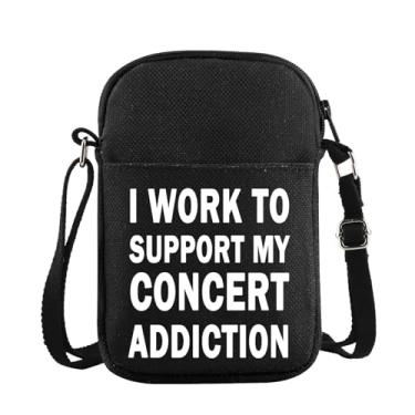 Imagem de JXGZSO Bolsa I Work to Support My Concert Addiction Bolsa de mão de professor de música, presente de músico, presente de concerto, amante de música, mercadoria, Concert Addiction Cb, One Size