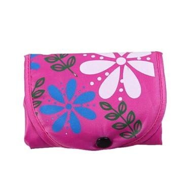 Imagem de Bolsa feminina dobrável, moderna, floral, estampada, casual, sacola de compras de grande capacidade, sacolas de presente, rosa, Tendência