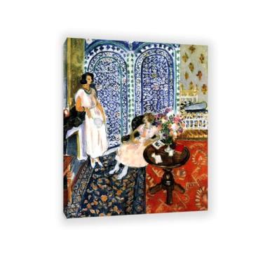 Imagem de Zeichn8u Henri Matisse Wall Decor The Moorish Screen Poster arte impressionista em tela Henri Matisse Impressões de arte de parede para quarto, escritório, sala de estar, banheiro, moldura de 90 x 70