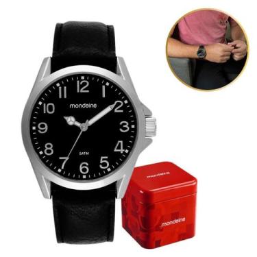 Imagem de Relógio Pulseira em Couro Mondaine Masculino Resistente