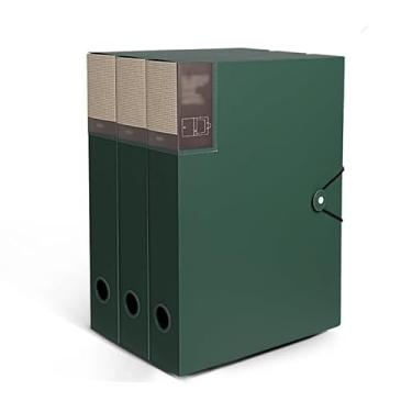 Imagem de Organizador de arquivos, 3 peças, caixa de arquivos espessa, pasta A4 de grande capacidade, com fivela de corda, organizador de arquivos para escritório, escola, hospitais, material de escritório