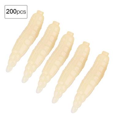 Imagem de Naroote Conjunto de Isca de Pesca Artificial Macia, para Pesca Em água Doce, Iscas Brilhantes, 200 Peças, Pvc, Amarelo, 17mm