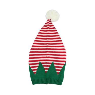 Imagem de Gorro De Natal Adulto De Papai Noel Com Listras Vermelhas E Verdes, Fe