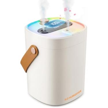 Imagem de Umidificador para quarto, umidificador de névoa fria de 2L com difusor de óleos essenciais e luz noturna, umidificadores de enchimento superior para casa, desligamento automático, alça de transporte