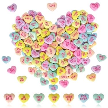 Imagem de 90 peças de enfeite de coração de resina para conversas de dia dos namorados, enfeite de coração para decoração de mesa, centro de mesa, coração, dia dos namorados, ornamento para velas flutuantes (90