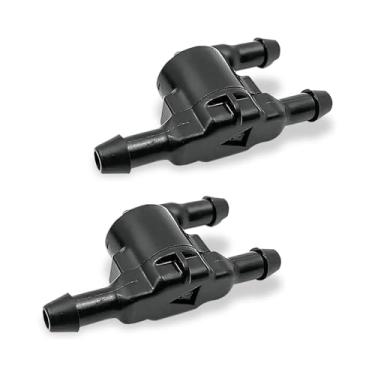 Imagem de Yidcidu 2 peças de válvula de retenção de limpador de para-brisa de carro, kit de bocal de lavagem de para-brisa, conector de tubo de pulverização de limpeza de janela frontal de carro de três vias