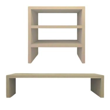 Imagem de Kit Suporte De Mesa Monitor E Escaninho Organizador Cor Nude