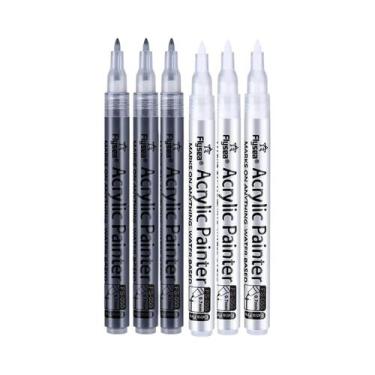 Imagem de Marcadores De Tinta Acrílica Em 4 Cores, 6 Peças/Conjunto, 0.7mm Extra