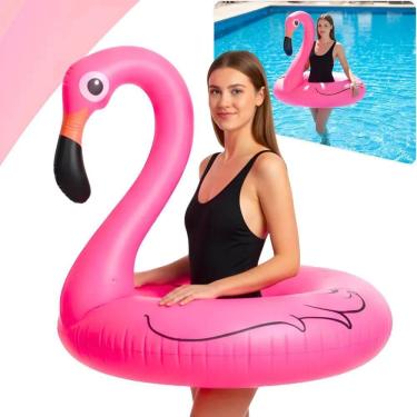 Imagem de Boia Inflável Flamingo Gigante 120Cm Piscina Praia Adulto