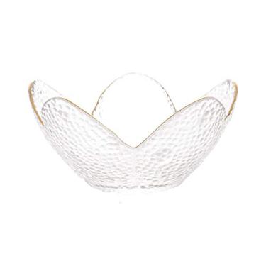 Imagem de SXAYTLH Tigelas de frutas decoração de casa tigelas de frutas secas embutidas de ouro decorativas de vidro cristal tigela de frutas tigela de sobremesa tigela de salada tigela de lanche cesta de