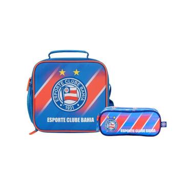 Imagem de Kit Escolar Futebol Time Bahia Lancheira Térmica + Estojo