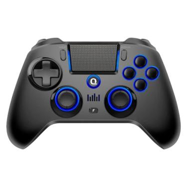 Imagem de QRD Spark N5 Wireless Controller for PS4 Pro Slim PS3 PS2 Steam Deck PC Windows Mac TV Box, Halleffect Gamepad Joystick with 3.5mm Audio Port+Speaker+Mic, Macro N1+N2, Turbo Speed Up,PS4 controller
