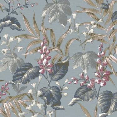 Imagem de Papel de Parede Thema Folhagem Azul 28856