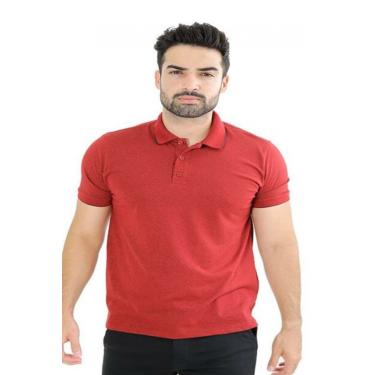 Imagem de Camiseta Masculina Gola Polo Piquet Jacquard  Vermelho