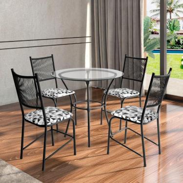 Imagem de Conjunto Mesa Com 4 Cadeiras Lugo Para Cozinha Ou Jantar Preto/mesclado