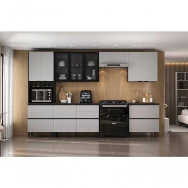 Imagem de Cozinha Completa Itatiaia Lumina 350cm Em Madeira Mdf Cinamomo/fendi