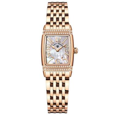 Imagem de Relógio Feminino Quartzo Design Fino Elegante Com Strass Em Aço Inoxidavel Impermavel Branco Dourado