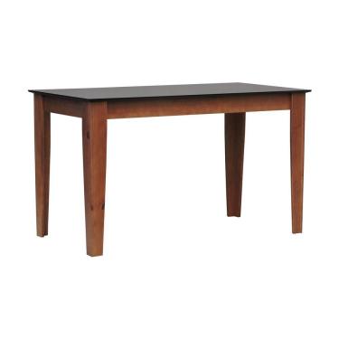 Imagem de Mesa De Jantar Lyon Pés Madeira Maciça Tampo Mdf Laqueado 135x70 - Amêndoa Preto