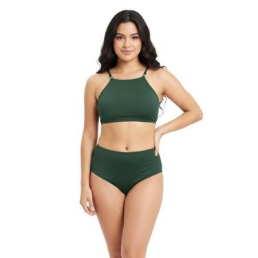 Imagem de Biquini Juvenil Conjunto Top Cropped Ajustável Tanga Forrada Moda Prai