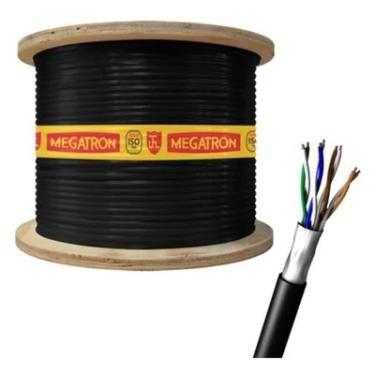 Imagem de Cabo De Rede Lan Ftp Cat.5e 4px24awg Capa Dupla Blindado Para Uso Externo 305m 100% Cobre Preto - Dvbl