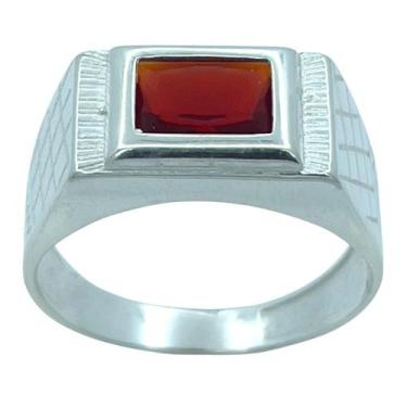 Imagem de Anel em Prata 925 com Zircônia Baguete 8x6mm - Design Elegante - Justi