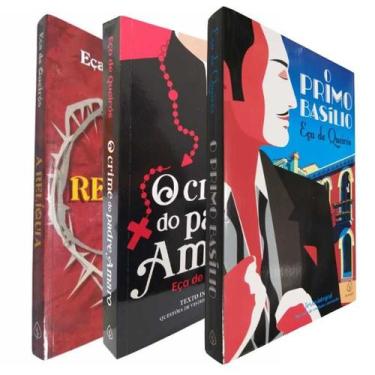 Imagem de 3 Livros Físicos Clássicos de Eça de Queirós Texto Integral O Primo Ba