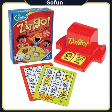 Imagem de Jogo de tabuleiro ThinkFun Zingo Bingo para famílias maiores de 4 anos com 72 peças