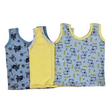 Imagem de Camiseta recem nascido menino kit 3 camisetas regatas infantil - CLECI