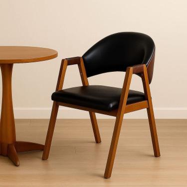 Imagem de Cadeira Luiza Sala de Jantar com Braco Madeira Macica Movellu Home