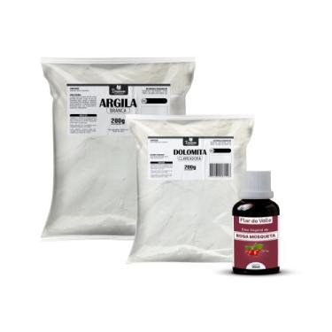 Imagem de Dolomita Clareadora 200g Argila Branca 200g e Óleo Vegetal de Rosa Mos