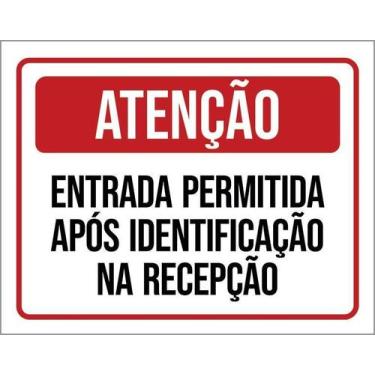 Imagem de Kit 3 Placa Acm Entrada Após Identificação Recepção 18X23 - Sinalizo