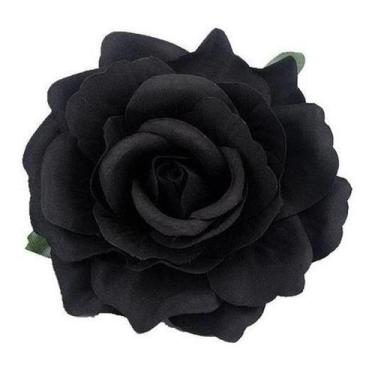 Imagem de Enfeite Arranjo Cabelo Noiva Flor Grande Tecido - Preto - De Castro Jo