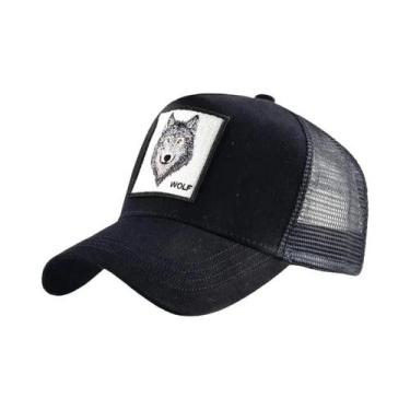 Imagem de Boné Trucker Snapback Unissex Ajustável Com Patch De Lobo Para Quatro 