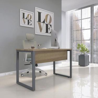 Imagem de Escrivaninha Mesa Escritório X 150cm Industrial Noce Naturalle E Grafi