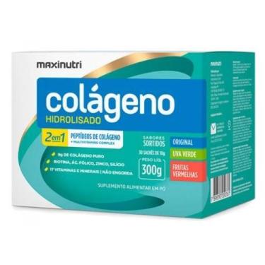 Imagem de Colágeno Hidrolisado 2 em 1 MaxiNutri - 30 Sachês de 10g - Sabor: Sort