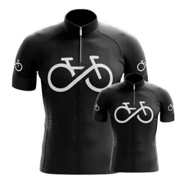 Imagem de Conjunto Camisa Ciclismo Bike Forever Preta Pai E Filho Esportiva Uv M