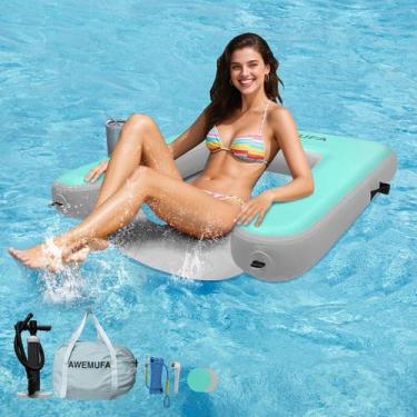 Imagem de Cadeira flutuante inflável AWEMUFA para piscina de adultos 100kg