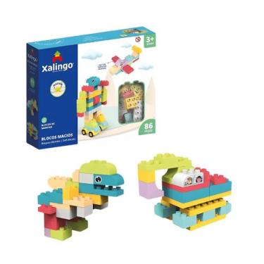 Imagem de Brinquedo Infantil Blocos de Montar Macio Soft 86 Peças Xalingo - 6845